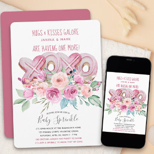 Invitation Baby Sprinkle Floral XOXO Jolies Filles Shower