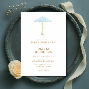 Invitation Baby Sprinkle Garçon Bleu Baby Shower