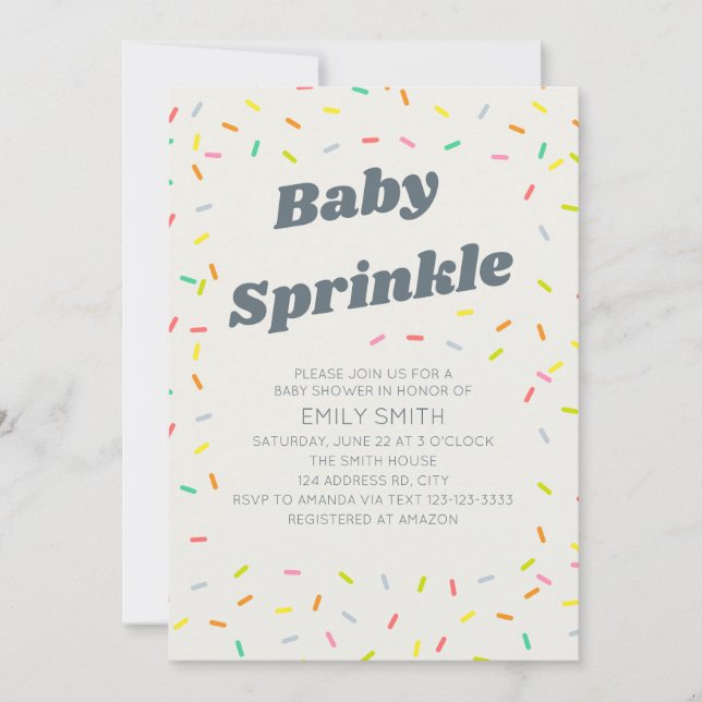 Invitation Baby Sprinkle se traduit par Fête de naissance pou (Devant)