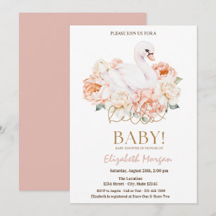 Invitation Baby Swan Hello Baby Baby shower