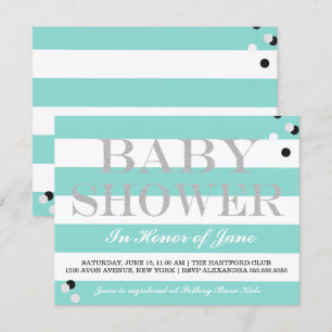 Invitation Baby Turquoise Blue Tiara Shower SprinkParty