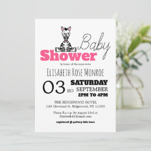 Invitation Baby Zebra, Baby shower