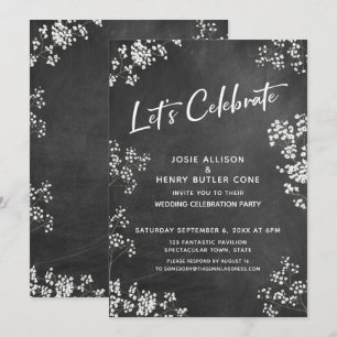 Invitation Baby's Breath Chalkboard Moderne Fêtons