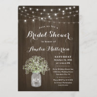 Babys Breath Mason Jar Rustique Fête des mariées u