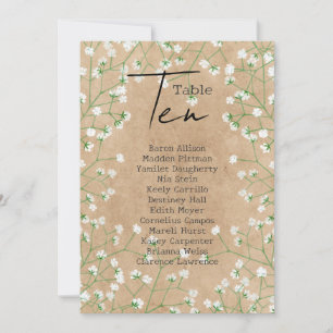 Invitation Babys Mariage de la respiration Numéro du tableau 