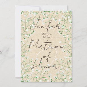 Invitation Babys Respirer Floral Serez-vous mon maître d'honn