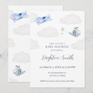 Invitation Babyshower de l'avion