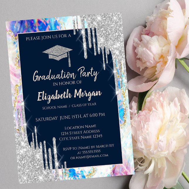 Invitation Bac de graduation de parties scintillant, Lecteurs (Créateur téléchargé)