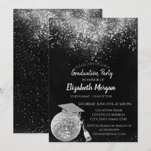 Invitation Bac de parties scintillant, Confetti de boule disc
