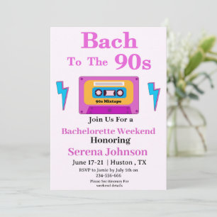 Invitation Bach To The 90s Cassette Tape Bachelorette Week-en