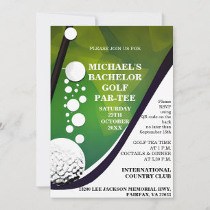 Invitation Bachelor Golf Par Tee   Golf Bachelor Party