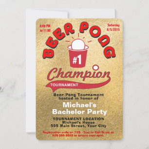 Invitation Bachelor Party Bière Pong