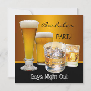 Invitation Bachelor Party Boissons Beer Boys Night Out,