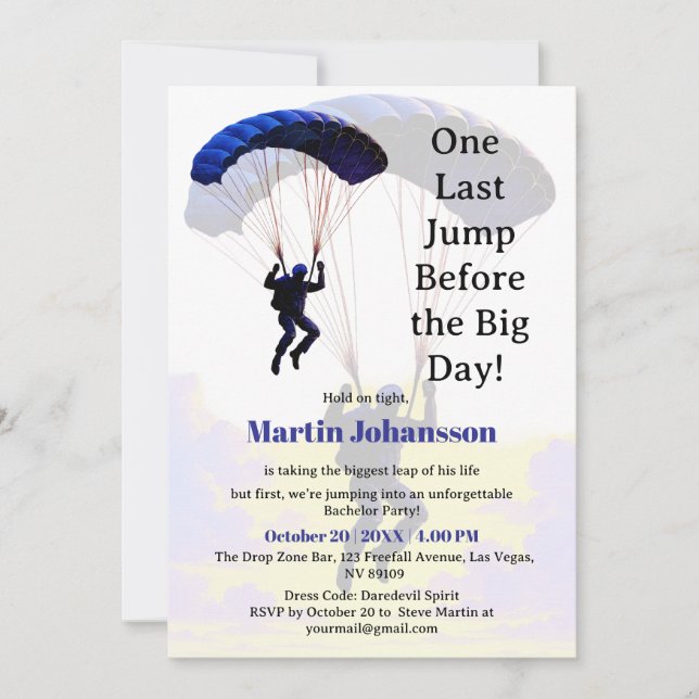 Invitation Bachelor Party Funny Adventure Thème (Devant)