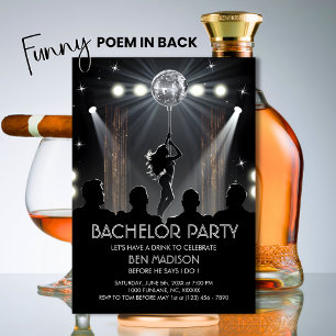 Invitation BACHELOR PARTY - Funny Stag Vegas Classy POEM
