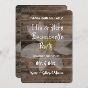 Invitation Bachelor romantique et rustique / Bachelorette