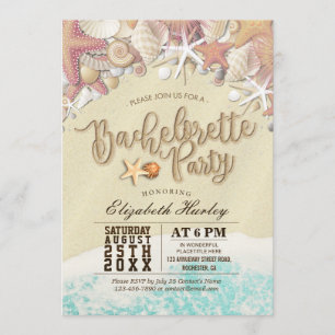 Invitation Bacheloré Fête Summer Beach Starfish Seashell