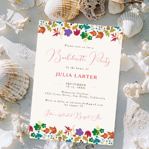 Invitation Bachelorée de fleurs violettes de moutarde de prin