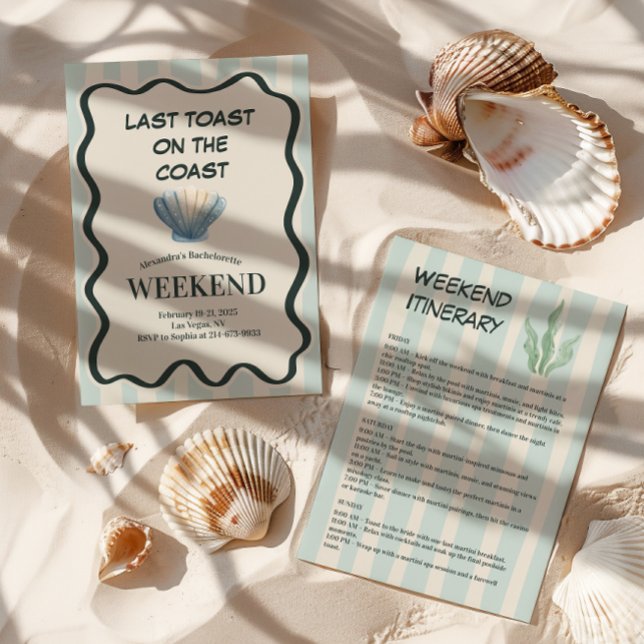 Invitation Bachelorette Bachelorette Bash Coastère (Créateur téléchargé)