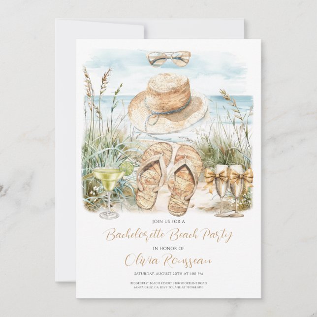 Invitation Bachelorette Beach Party (Devant)