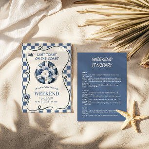 Invitation Bachelorette bleu marine Floral Lifesaver