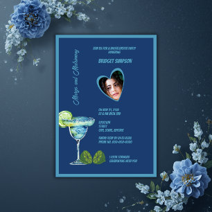 Invitation Bachelorette bleue margs photo et mariage