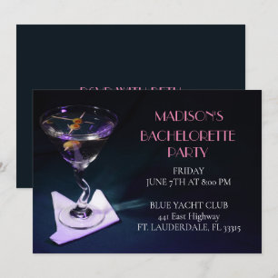 Invitation Bachelorette Bleue Martini