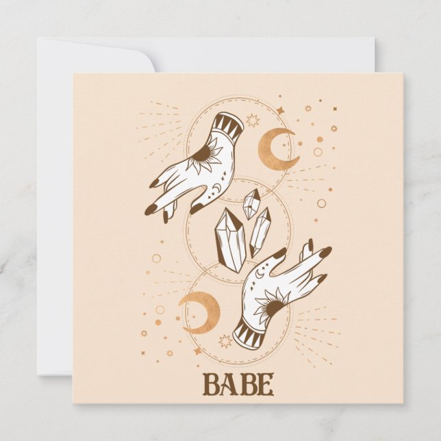 Invitation Bachelorette céleste du Tarot Mystique Boho (Devant)