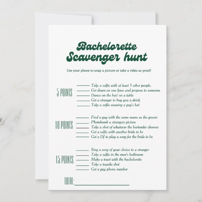 Invitation Bachelorette chasse chasse chasse chasse, jeu de b (Devant)