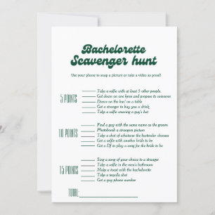 Invitation Bachelorette chasse chasse chasse chasse, jeu de b