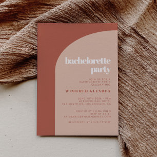 Invitation Bachelorette chic pêche en terre cuite