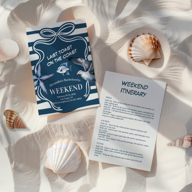 Invitation Bachelorette côtière de la marine nautique (Créateur téléchargé)