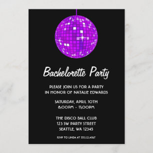 Invitation Bachelorette de basket-ball violet et noir