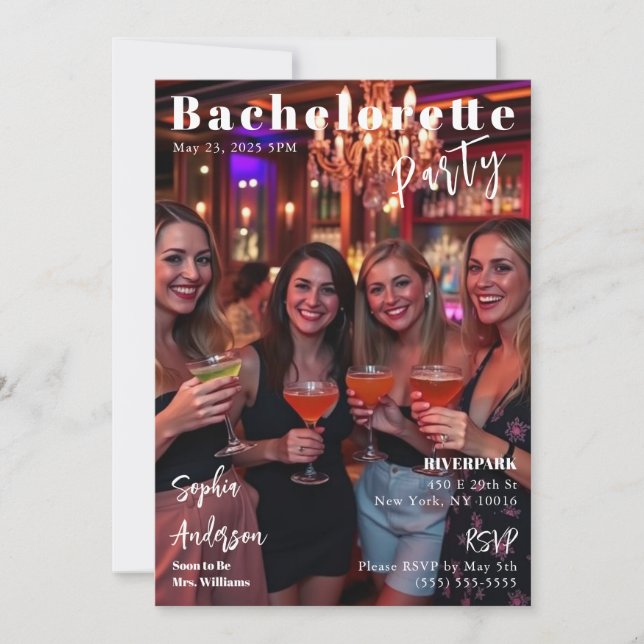 Invitation Bachelorette de couverture du magazine (Devant)