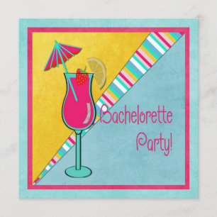 Invitation Bachelorette de la plage colorée