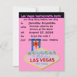 Invitation Bachelorette de Las Vegas rose