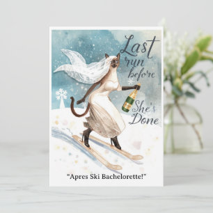 Invitation Bachelorette de ski Mariée de fin de semaine sur l