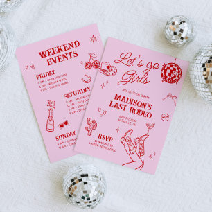 Invitation Bachelorette dernière Rodeo Disco