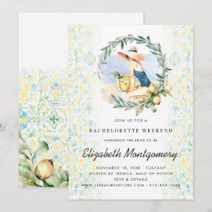 Invitation Bachelorette Destination Citrus Méditerranéen