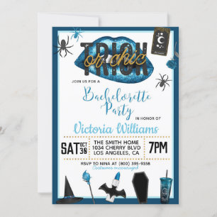 Invitation Bachelorette d'Halloween chic ou de brique Invitat