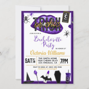 Invitation Bachelorette d'Halloween chic ou de brique Invitat