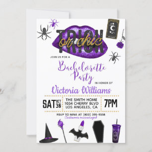Invitation Bachelorette d'Halloween chic ou de brique Invitat