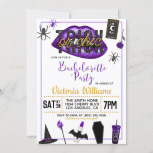 Invitation Bachelorette d'Halloween chic ou de brique Invitat
