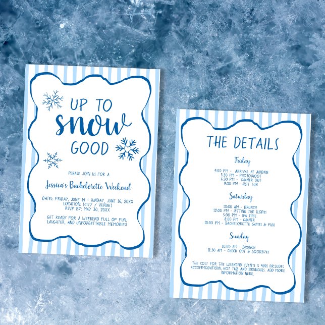 Invitation Bachelorette D'Hiver Fin De Semaine Jusqu'À La Nei (Winter Bachelorette Weekend Up To Snow Good Invitation)