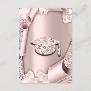 Invitation Bachelorette diplômée FILLE Rose rose 3D