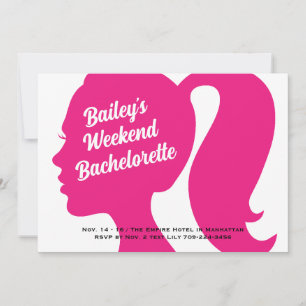 Invitation Bachelorette du week-end rose Party