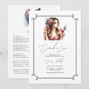 Invitation Bachelorette en amour Week-end Itinéraire