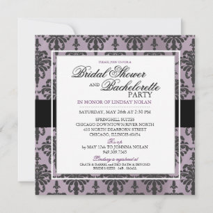 Invitation Bachelorette en dentelle noire sur mesure/Fête de 