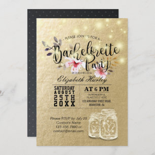 Invitation Bachelorette Fête des mariées Mason Jar Lumières