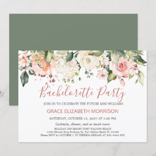 Invitation Bachelorette florale d'aquarelle